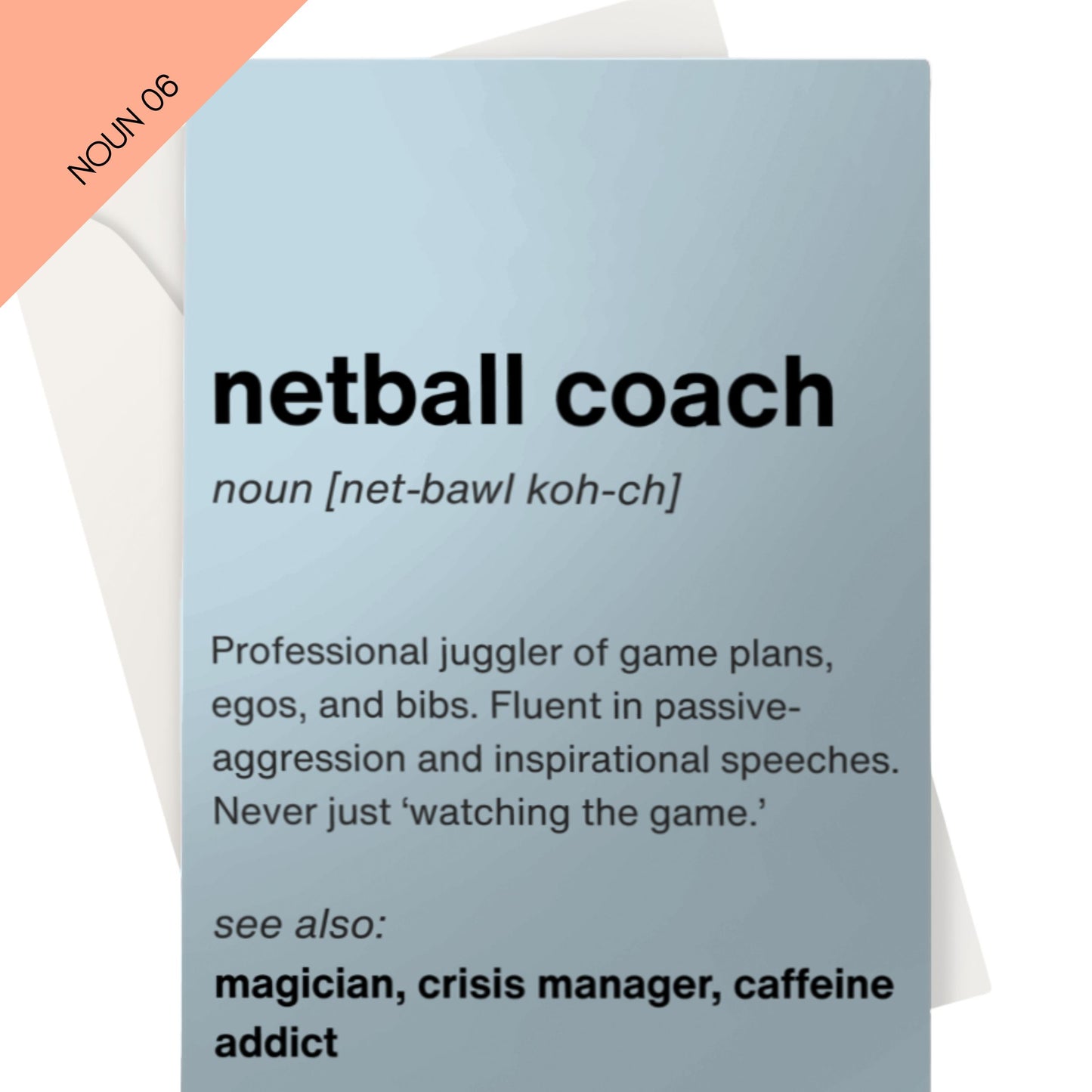 Blue Netball Coach Thank You card - Funny Netball Cards