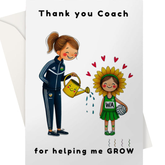 Netball Thank You Card For Coach