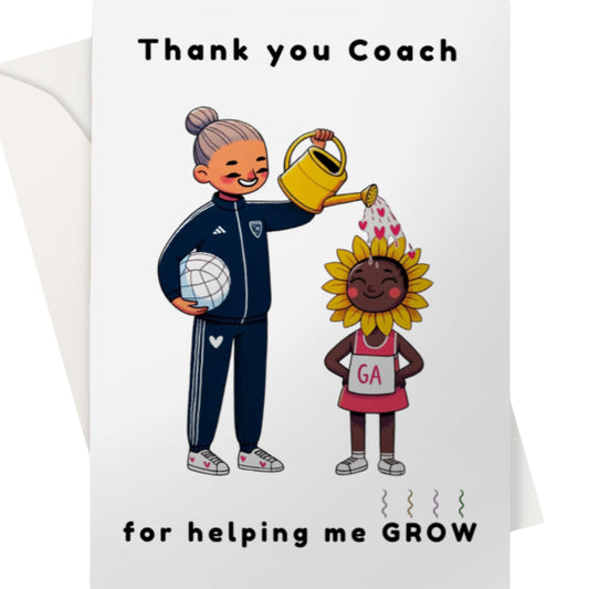 Thank You Netball Coach Card
