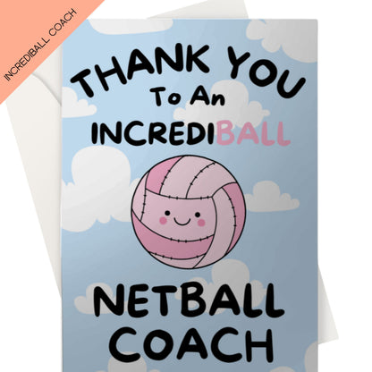 Funny Netball Coach Thank You Card - Incrediball Netball Coach