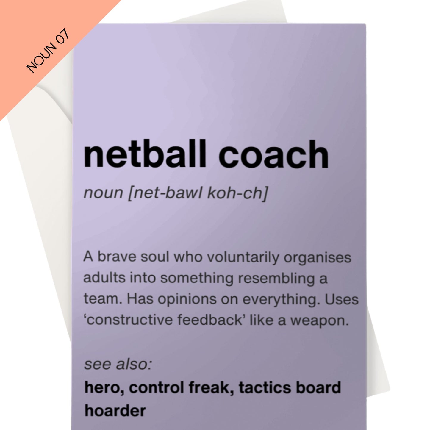 Purple Netball Coach Thank You card - Funny Netball Cards