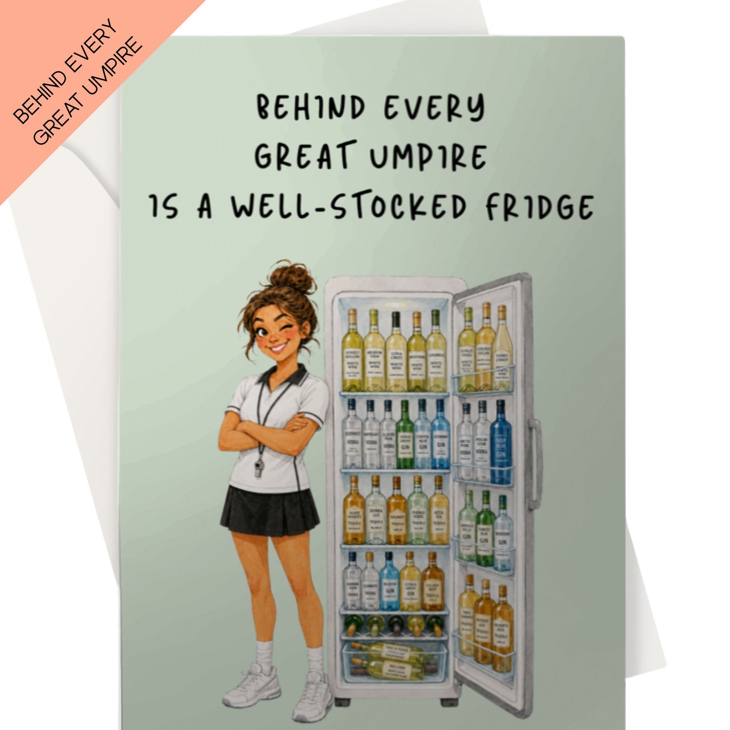 Funny Netball Umpire Thank You Card - Well Stocked Fridge Joke