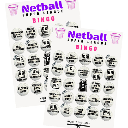 UK Netball Super League Bingo