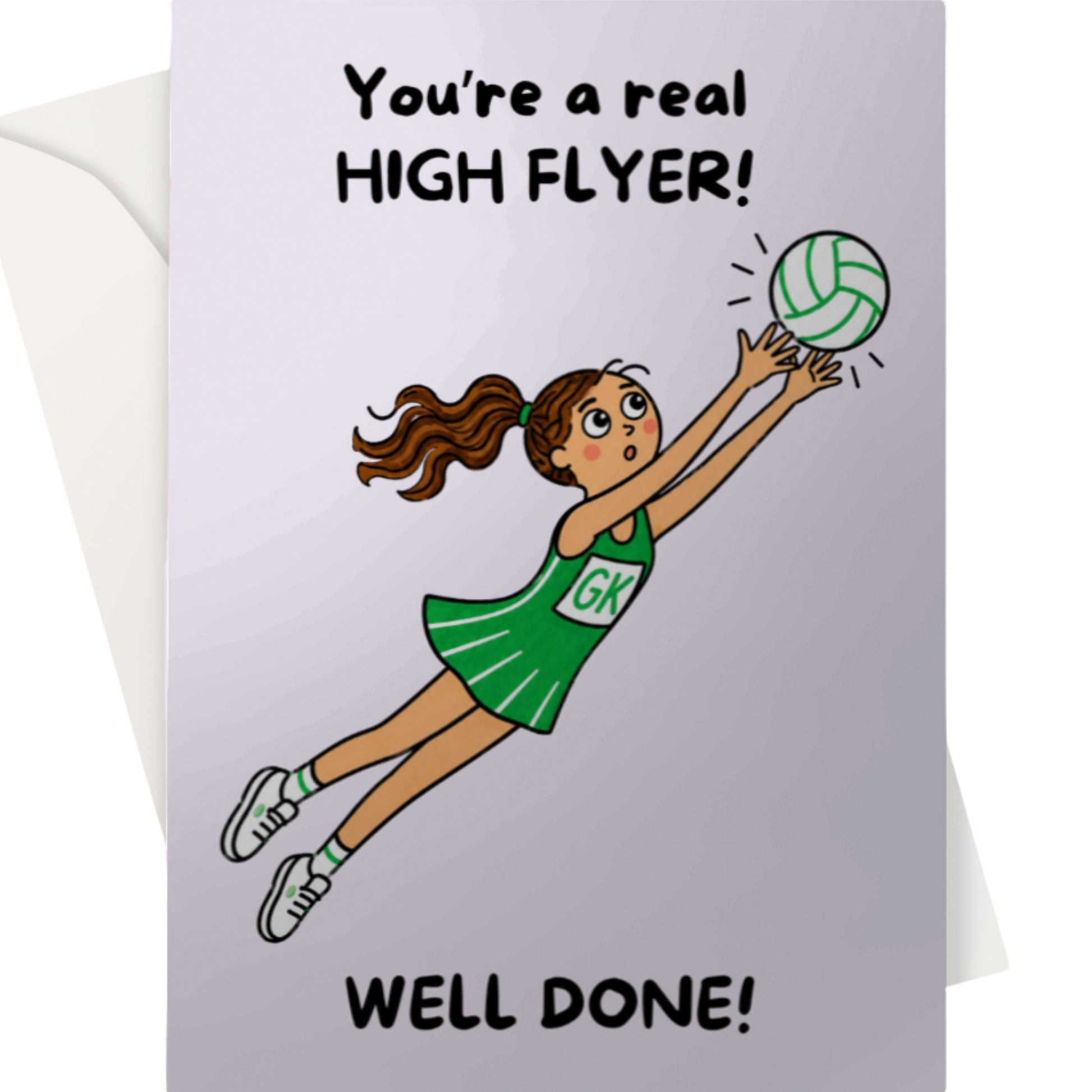Netball Congratulations Card - Real High Flyer