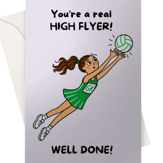 Netball Congratulations Card - Real High Flyer