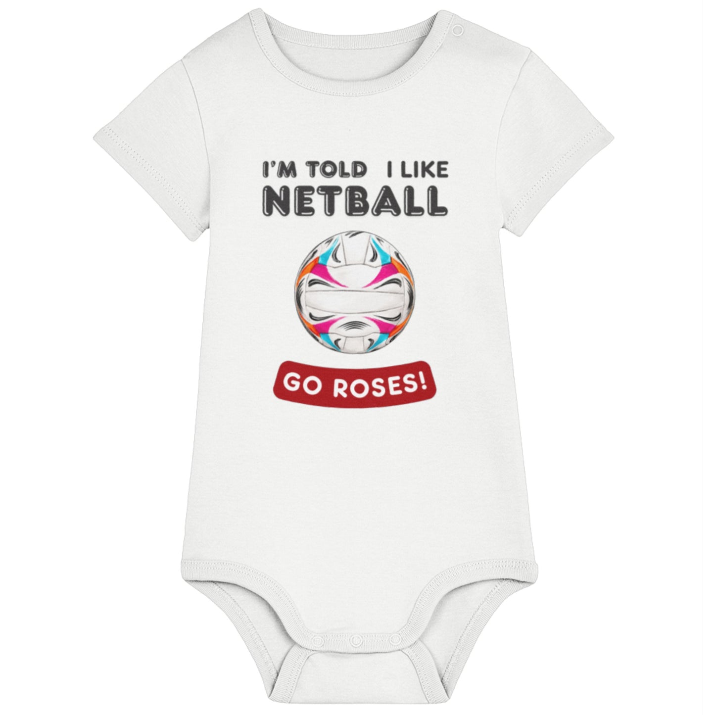 Personalised Netball Baby Onesie - New Netball Baby Gift