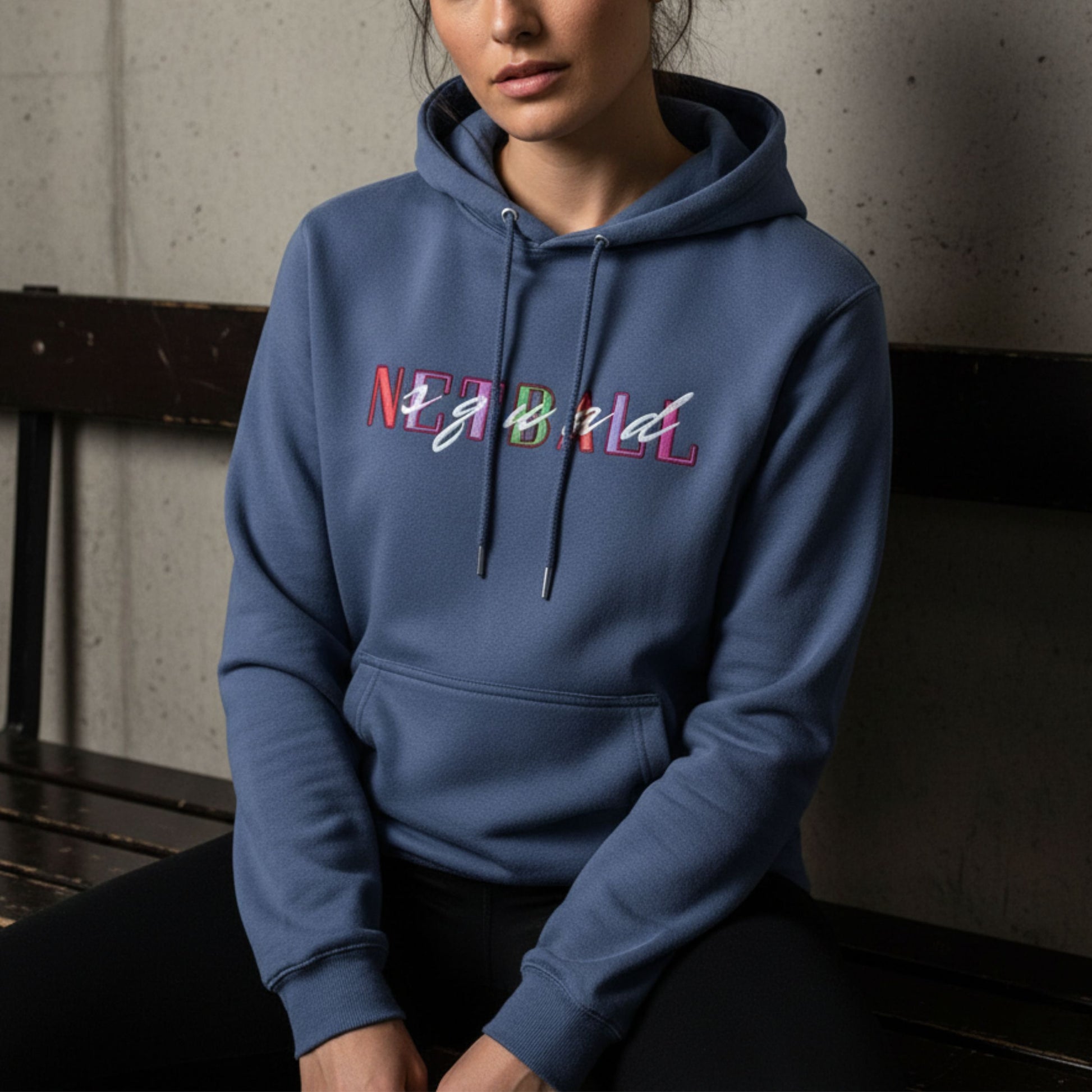 Netball Gifts - Dark Blue Netball Hoodie for Women