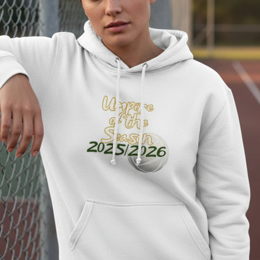 Women's White Netball Umpire of the Season Hoodie - Netball Umpire Prize
