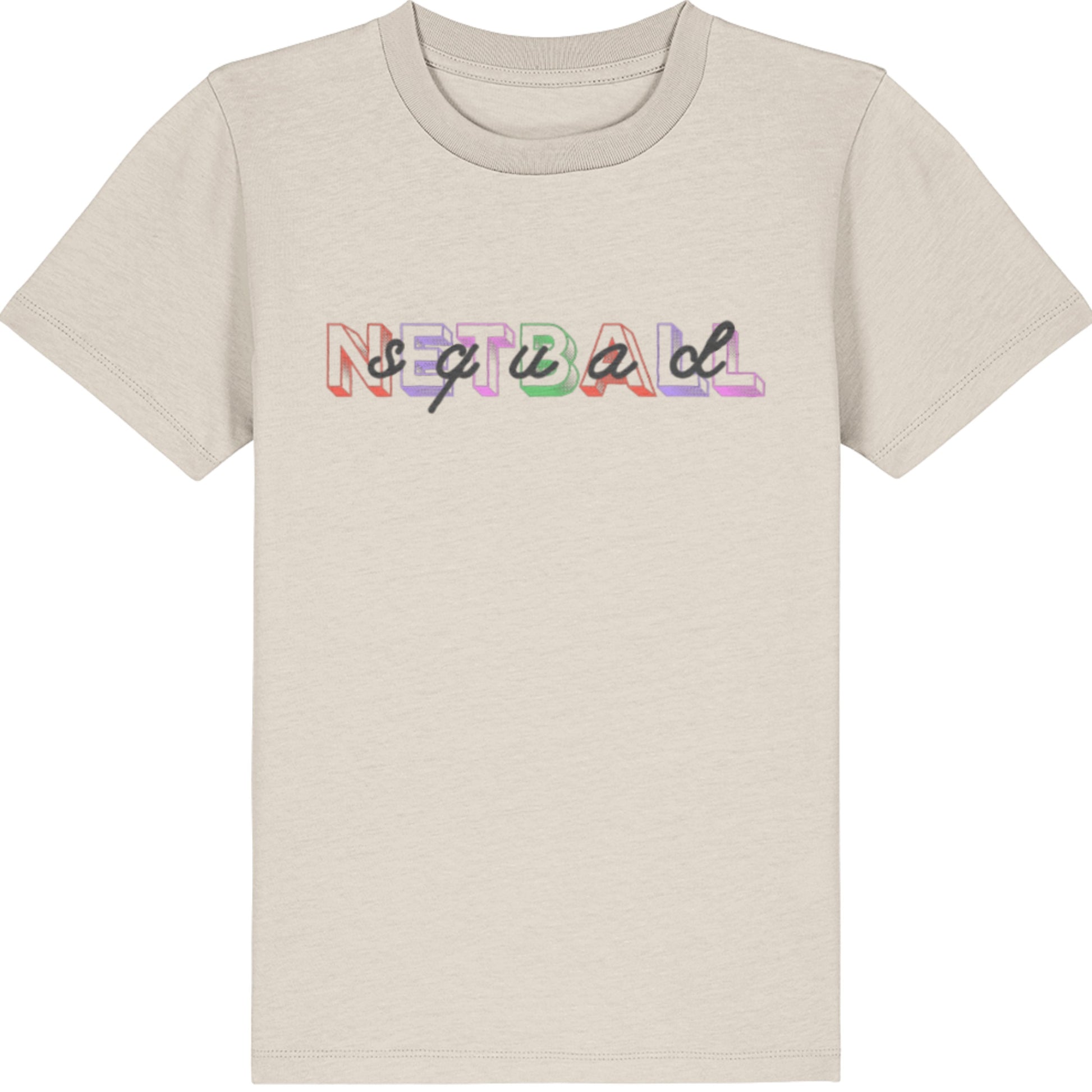 Youth Netball Top - Natural Raw Casual Netball T-Shirt for Children